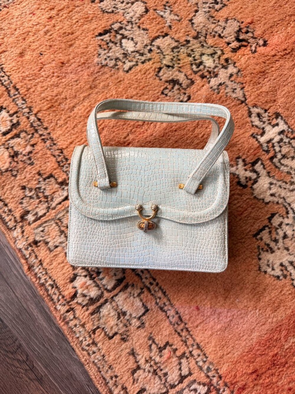 Vintage Andrew Geller Light Blue Structured Handbag